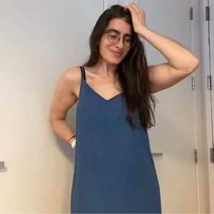 Splendid soft indigo maxi sleeveless slip dress S